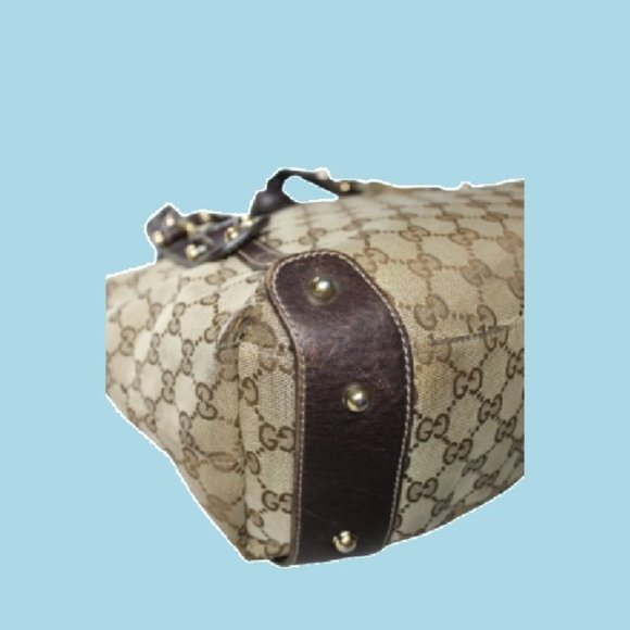 GUCCI Sukey Tote Handbag Bag Purse Guccissima Logo Italy Monogram Vintage Braid - Picture 8 of 12